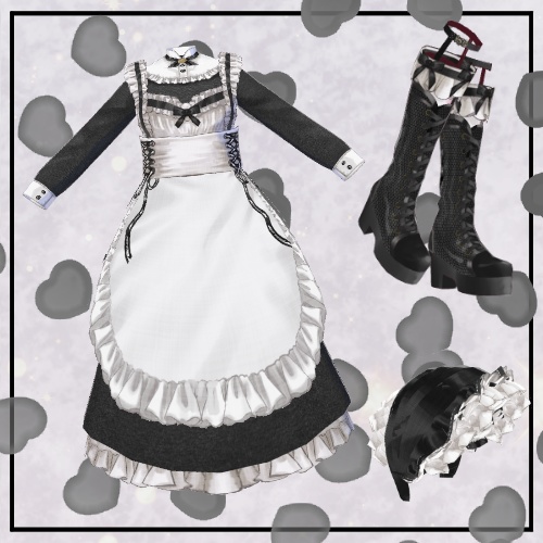 【Vroid】サメのメイド服セット 【STREAK】