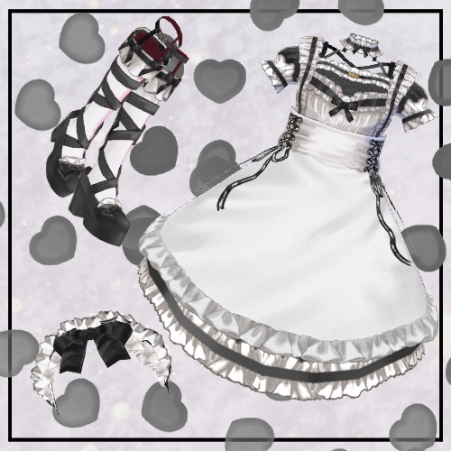 【Vroid】サメのメイド服セット 【STREAK】