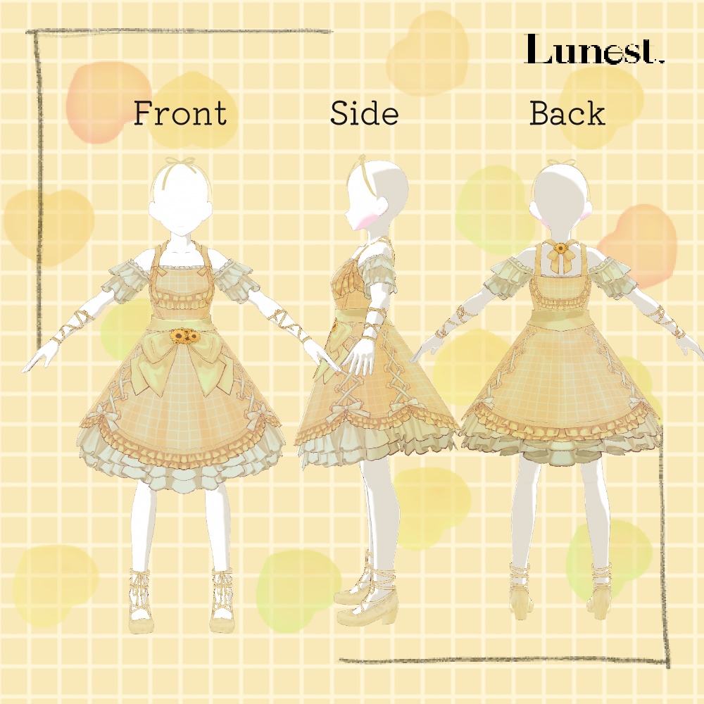 【VRoid】夏の終わりのひまわりドレス【Lunest】