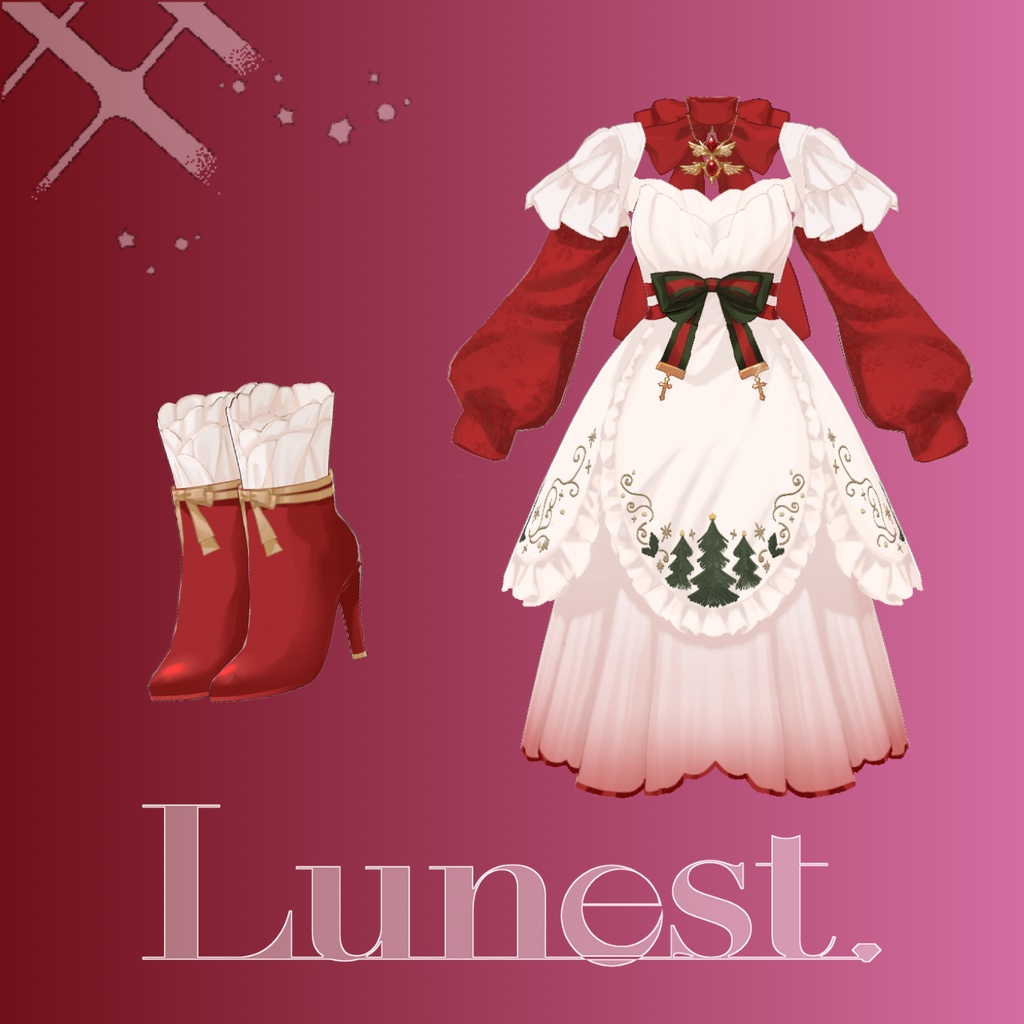 【VRoid】🎄 ウィンターホリデードレス 🎄【Lunest】