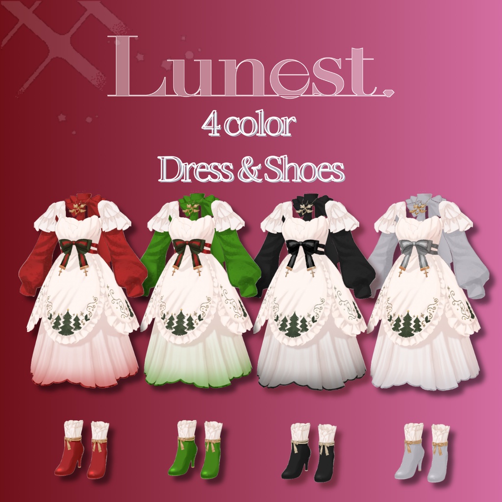 【VRoid】🎄 ウィンターホリデードレス 🎄【Lunest】