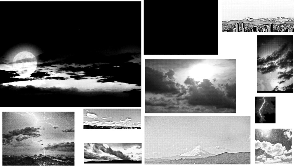 10 Sky Background (with PNG transparency) 空・雲・月・雷電の背景