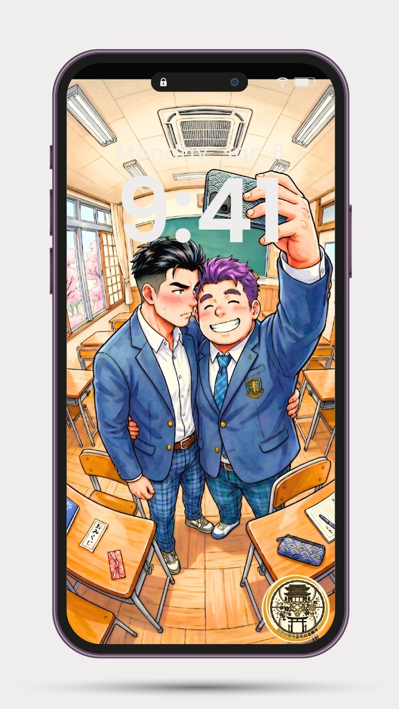 【縦長スマホ用壁紙】現代風神様たちの日常〜事代主・弁財天・毘沙門天・大国主〜(全4種 / 高画質)