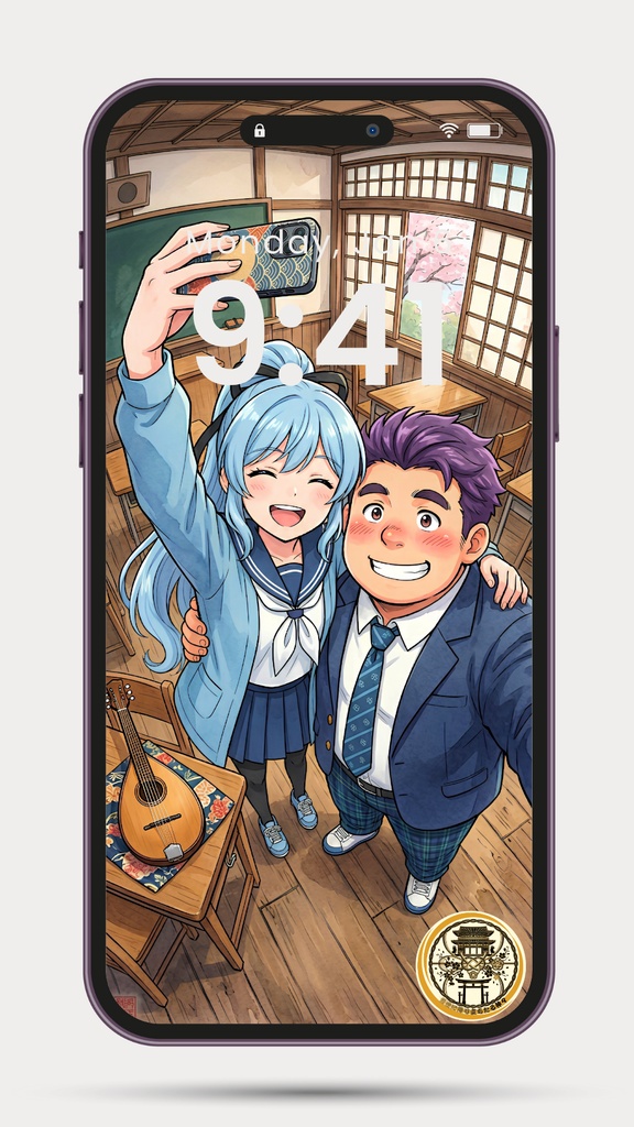 【縦長スマホ用壁紙】現代風神様たちの日常〜事代主・弁財天・毘沙門天・大国主〜(全4種 / 高画質)