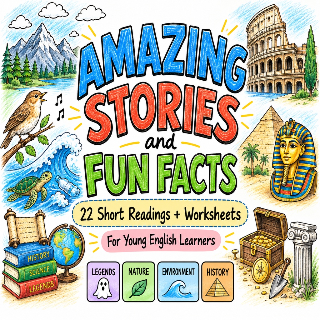 中学生英語教材｜英語リーディング・読解ワーク｜Amazing Stories & Fun Facts｜22 Stories