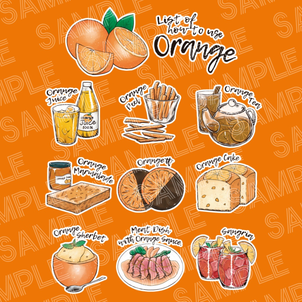 Tシャツ オレンジ (List of how to use Orange)