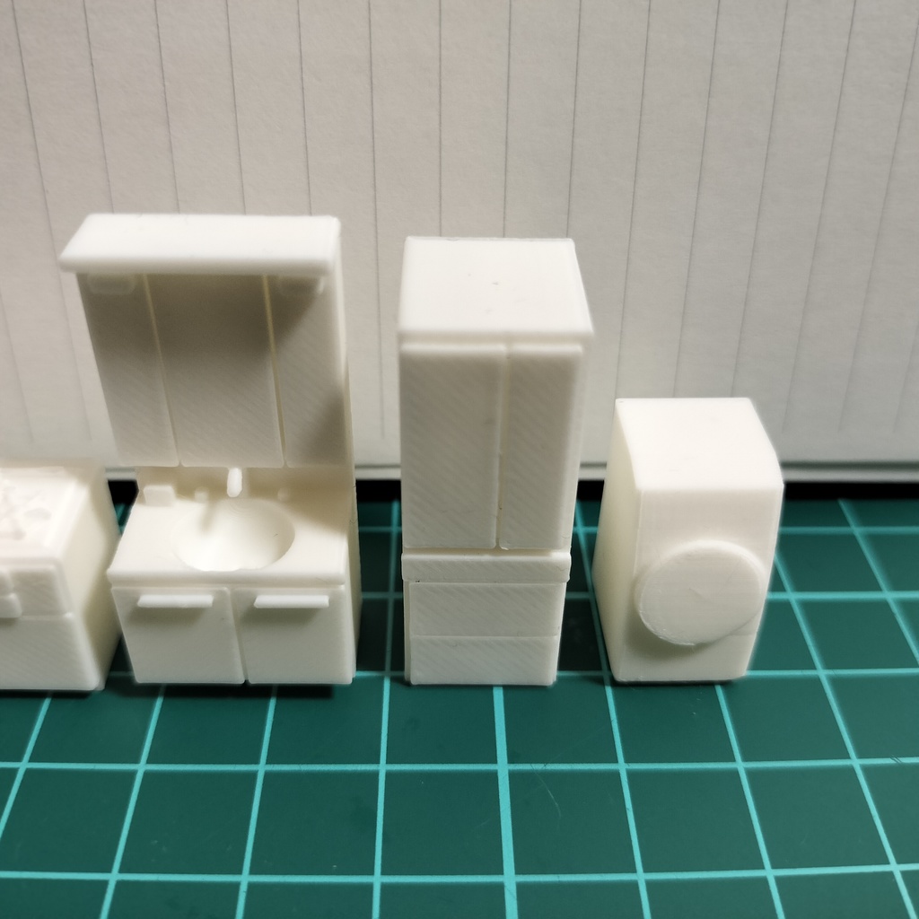 【1/50】【1/100】家具セット 冷蔵庫 洗濯機 洗面台 キッチン