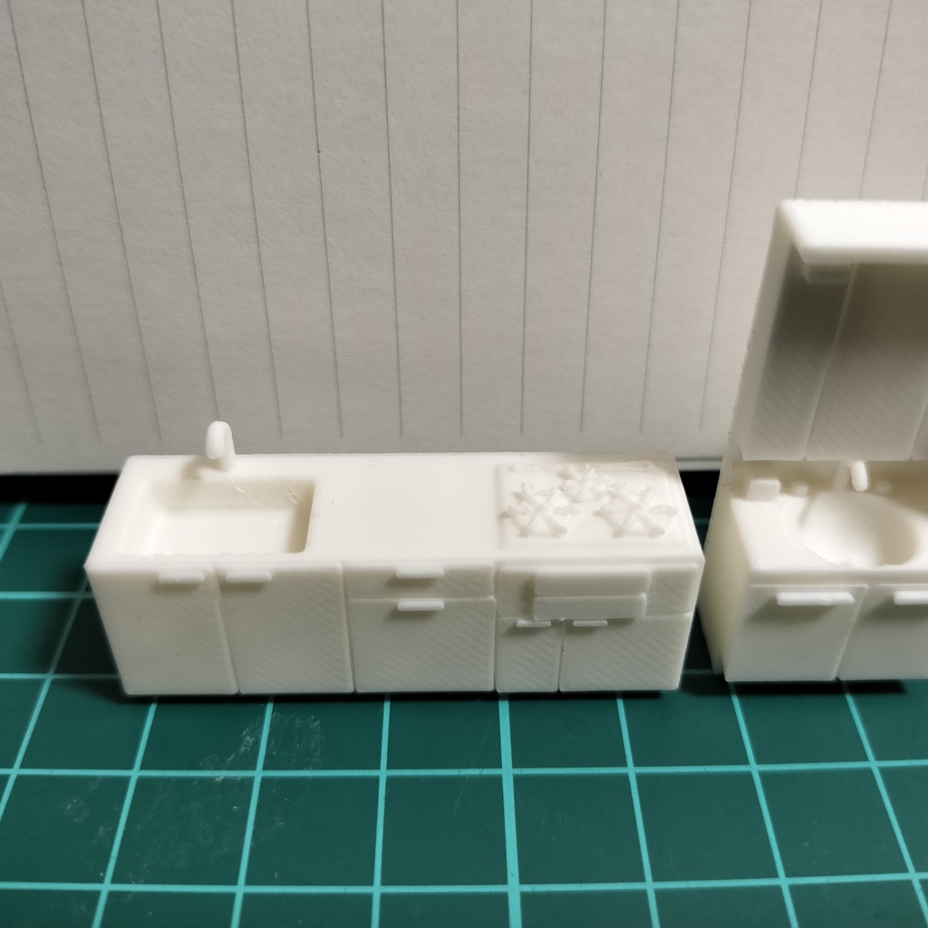 【1/50】【1/100】家具セット 冷蔵庫 洗濯機 洗面台 キッチン