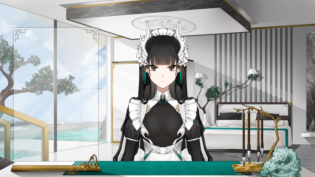 無料!「StArs」「竜メイドの仕え」金星—敖小白(あお こはく)Live2Dモデル全身