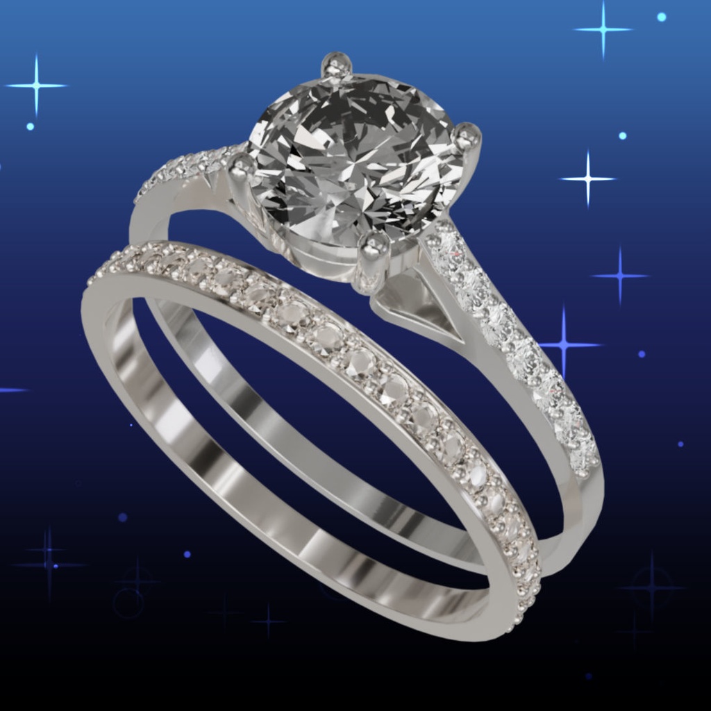 きらきらエンゲージリング&エタニティリング (2個セット)