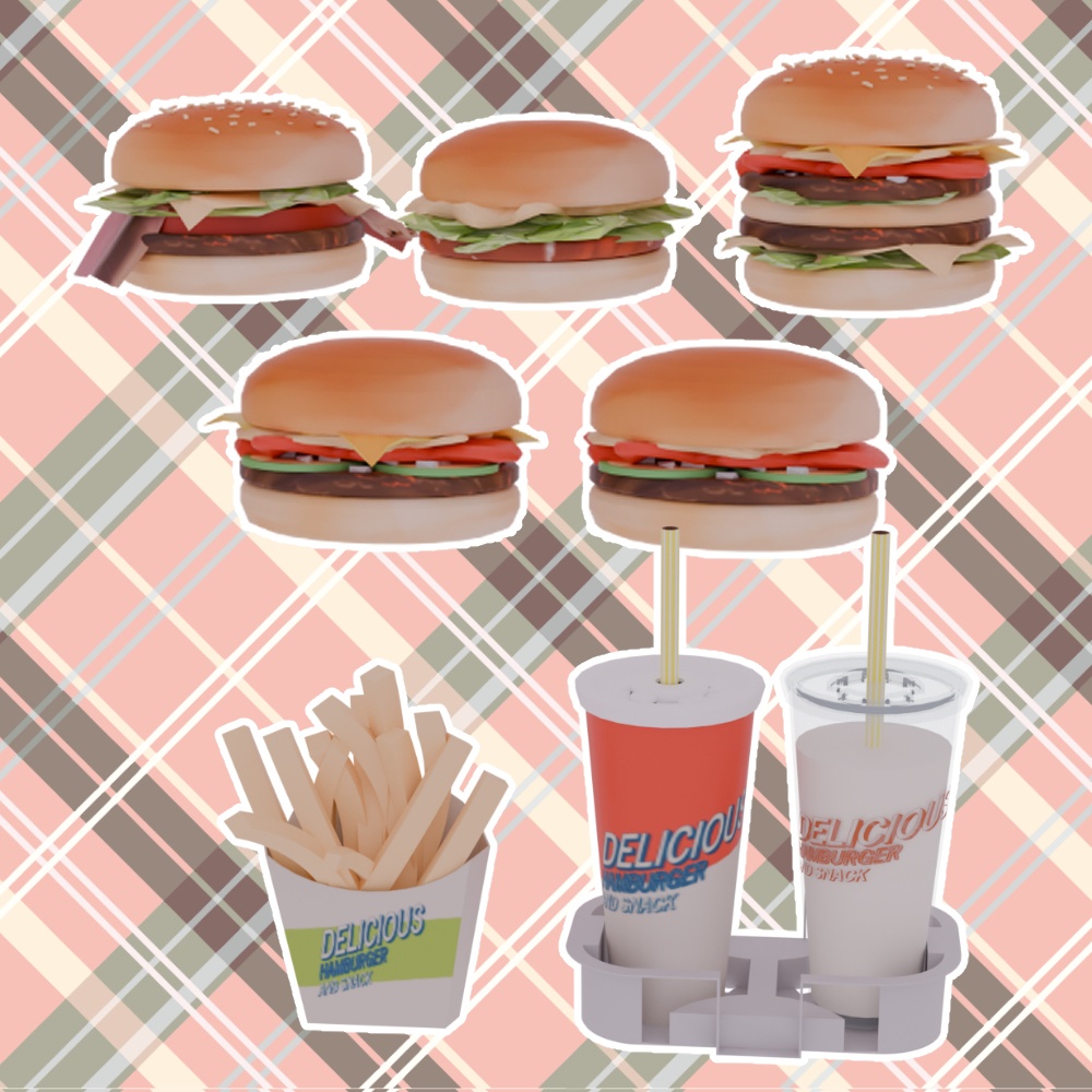 ハンバーガー&ドリンク 17点セット