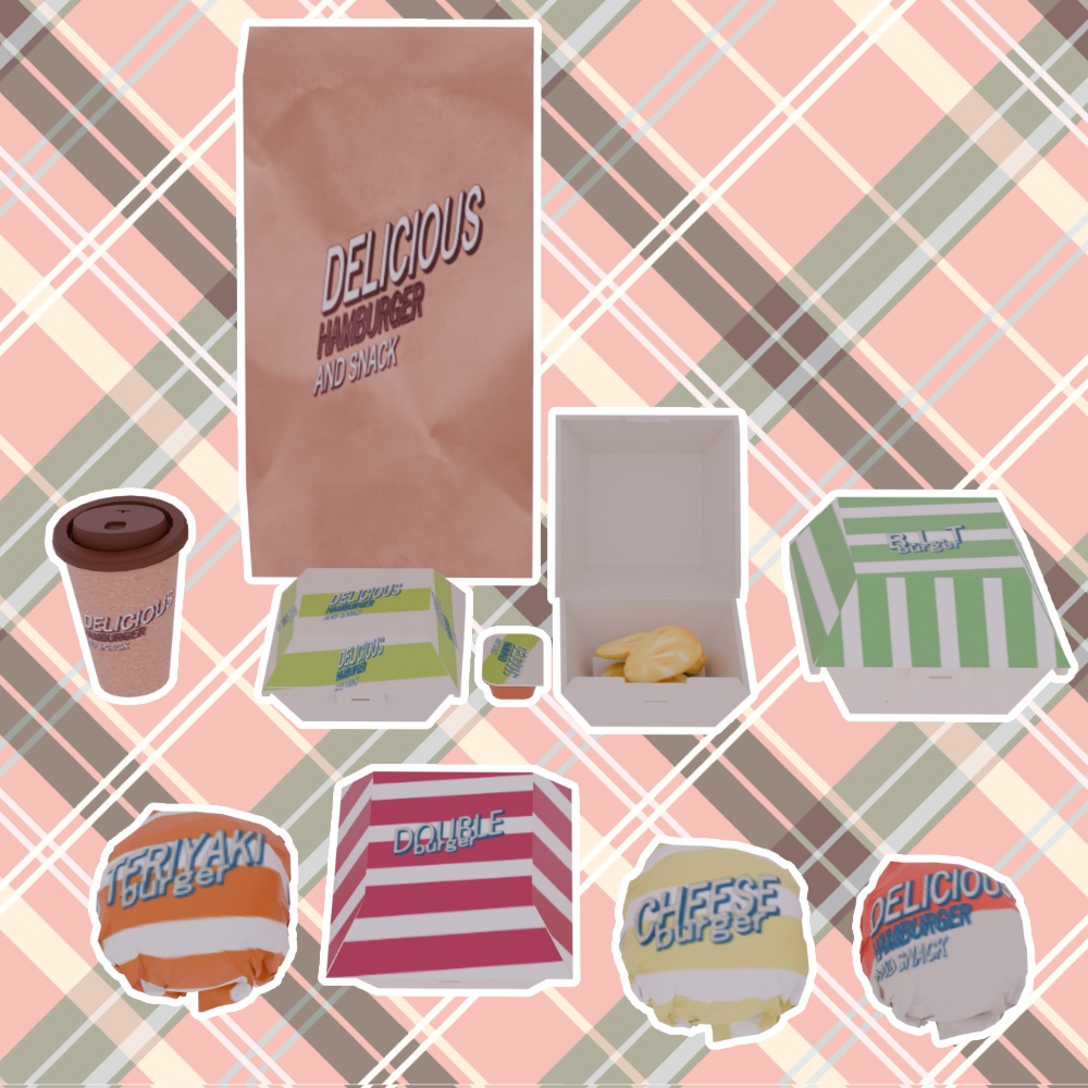 ハンバーガー&ドリンク 17点セット