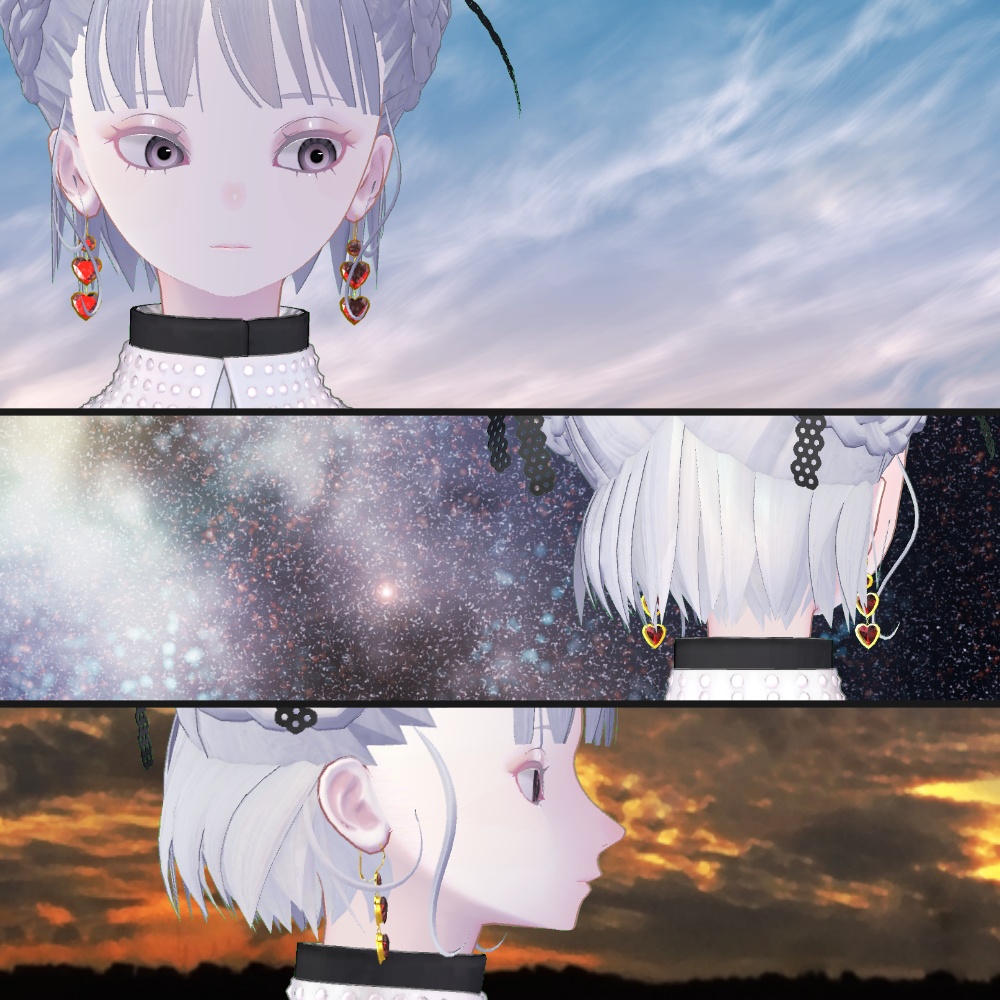 💎きらきらハートピアス💎 【PC&Quest対応】