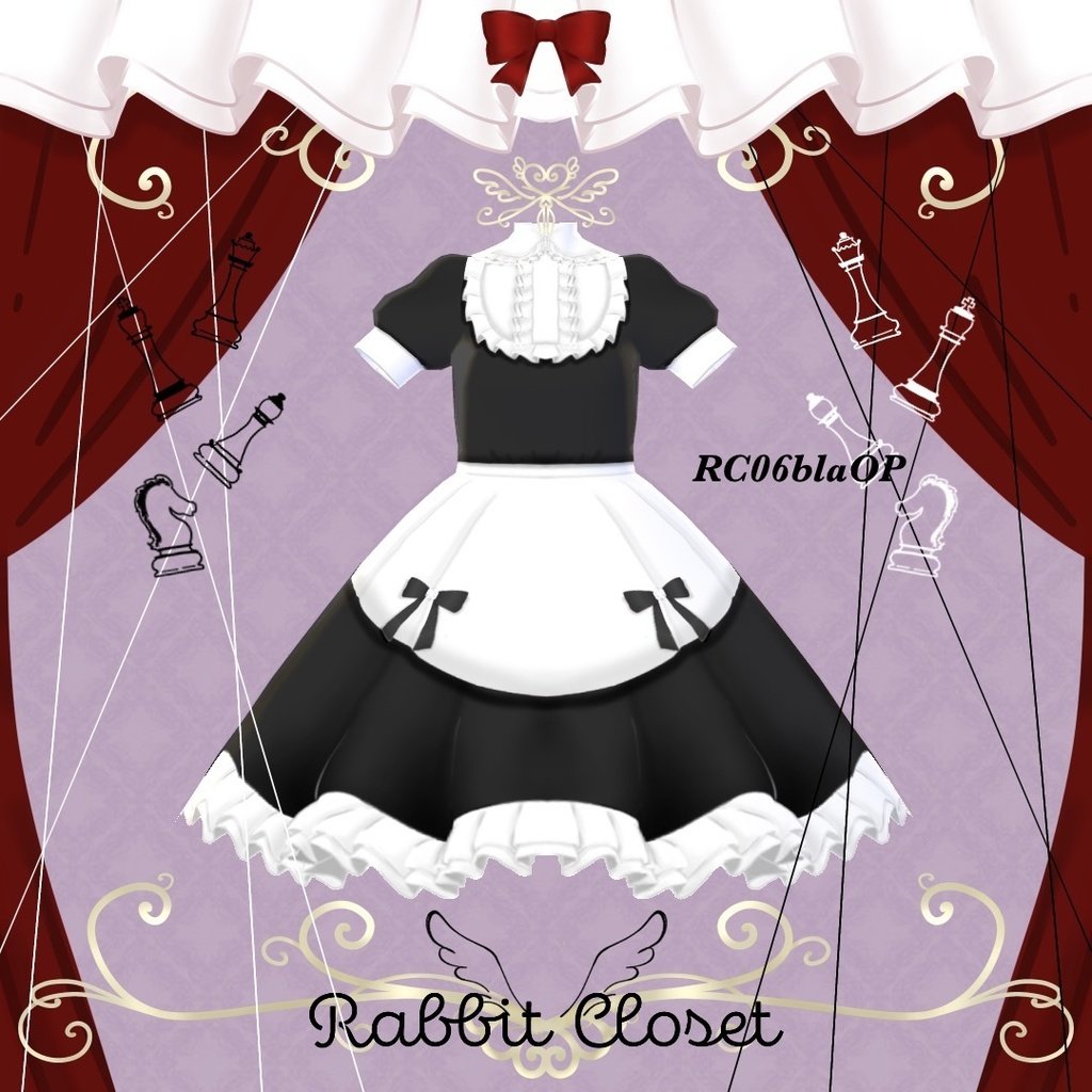 クラシカルメイド服【VRoid用衣装】