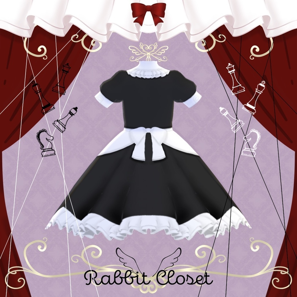 クラシカルメイド服【VRoid用衣装】