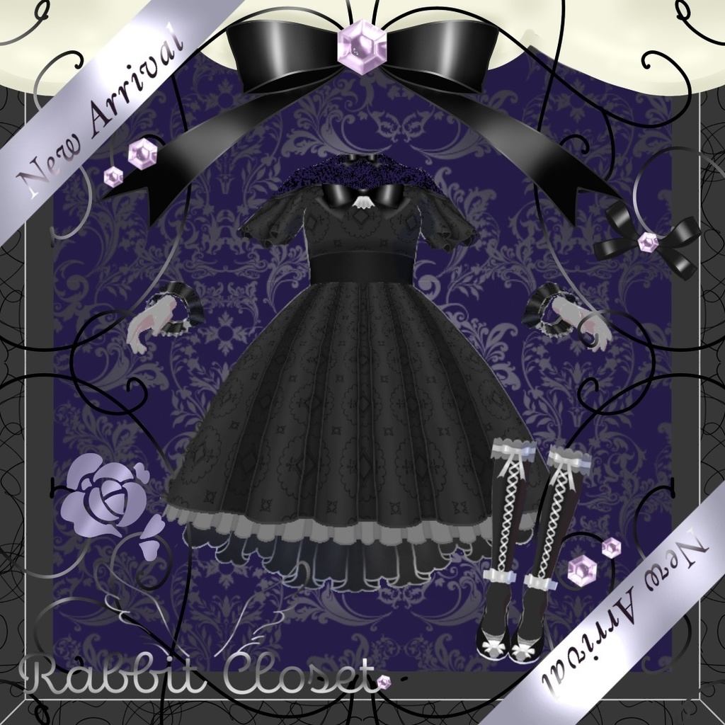 【Official ver. supported】Black lolita dress