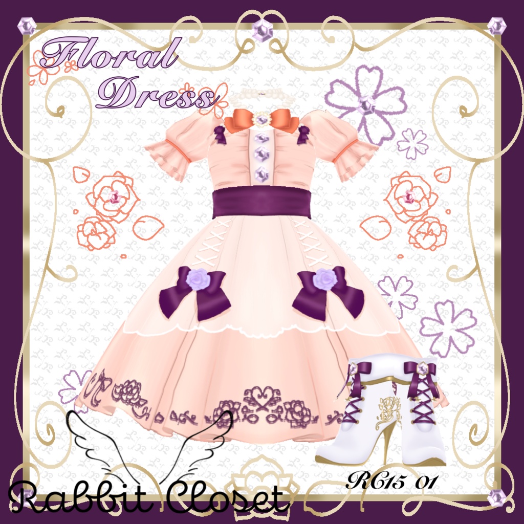 【VRoid】Floral Dress