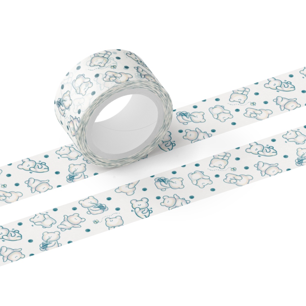 ましまろべあちゃん(総柄)(ライン) マスキングテープ