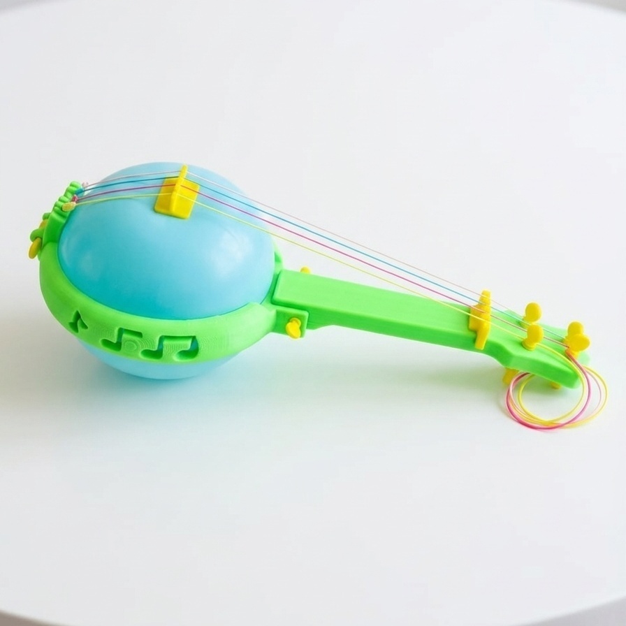 バルーンバンジョー ― 風船が胴になるサイエンストイ(3Dプリント用データ)