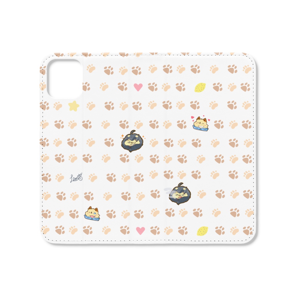 獅子王せんせいと小判くんの手帳型スマホケース