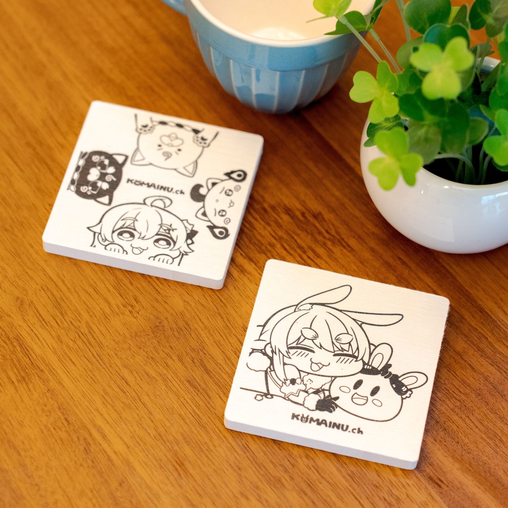 【こまいぬ】ぺこら珪藻土コースター【非公式】