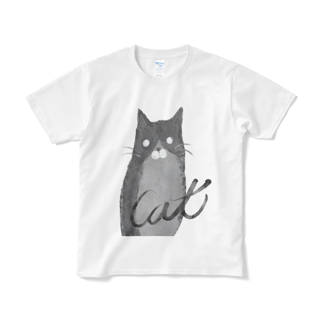 水墨画テイストな猫のTシャツ