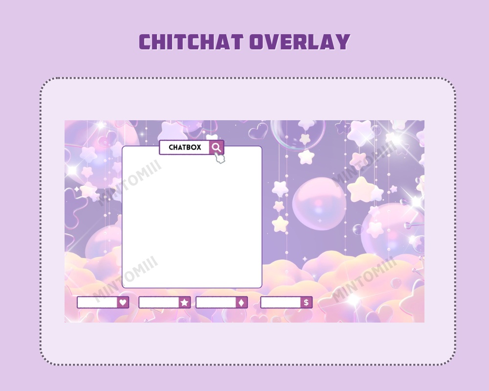 Dreamy Cloud Star Stream Overlay ┃Streamelements, OBS, Twitch, YouTube, Facebook