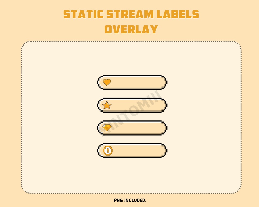 Sunflower Pixel Stream Overlay ┃Streamelements, OBS, Twitch, YouTube, Facebook