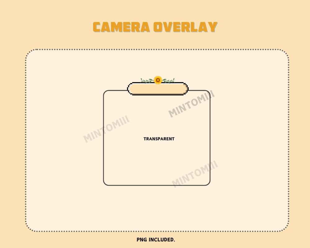 Sunflower Pixel Stream Overlay ┃Streamelements, OBS, Twitch, YouTube, Facebook