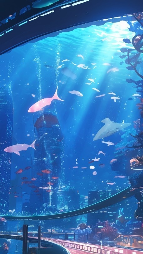 海底都市スマホ壁紙セット｜20枚【儚い・幻想的】iphone・android対応