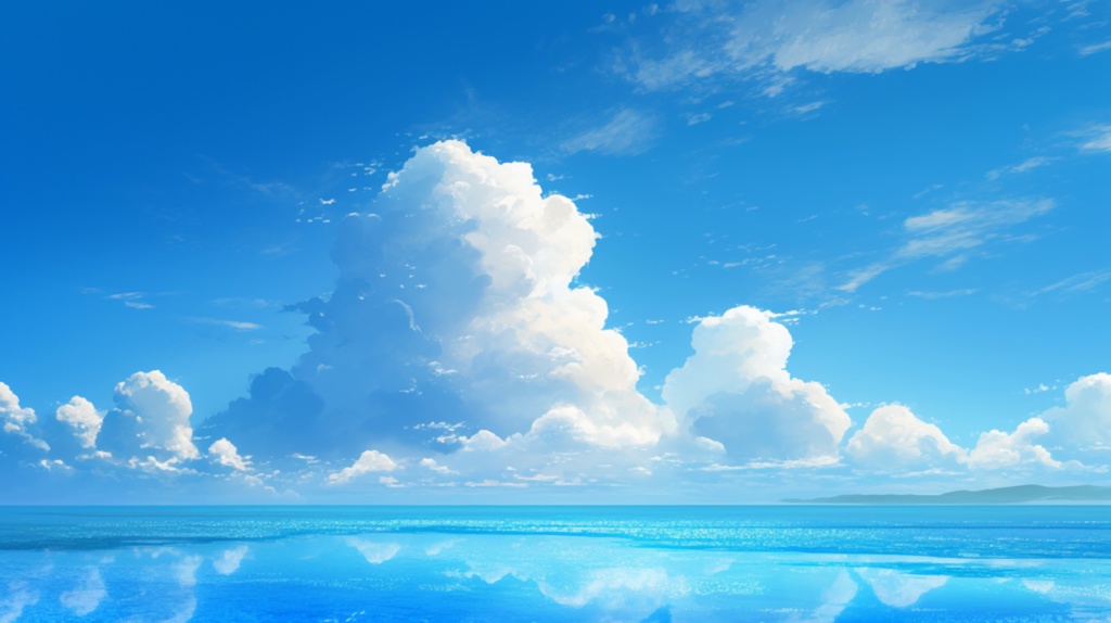 青の果て｜高解像度背景＋10分ループBGMセット(商用利用可)