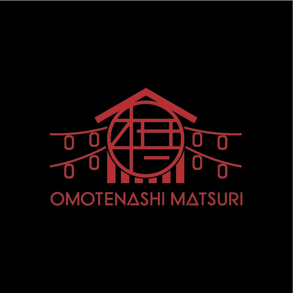 【黒×赤デザイン】OMATSURI コースター【OMOTENASHI MATSURI】