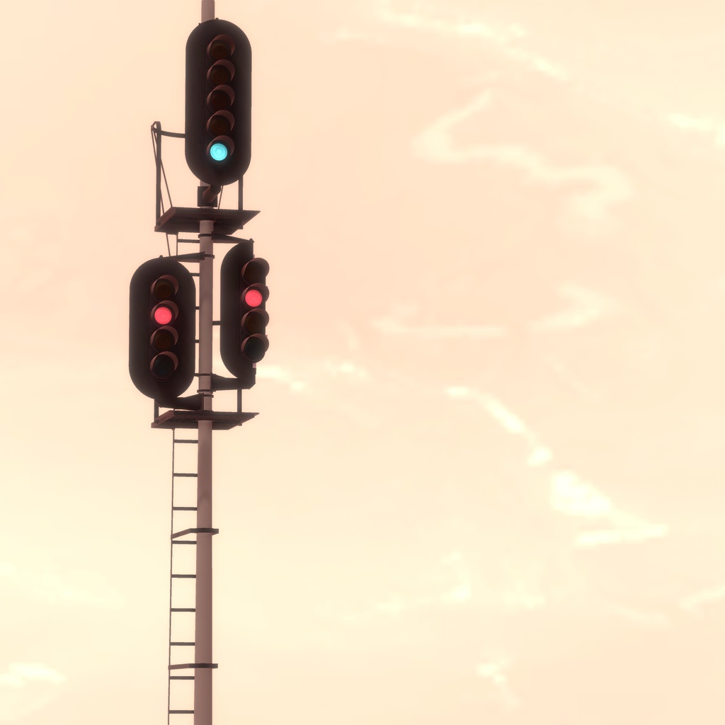 【3Dモデル】鉄道用信号機【無料あり】