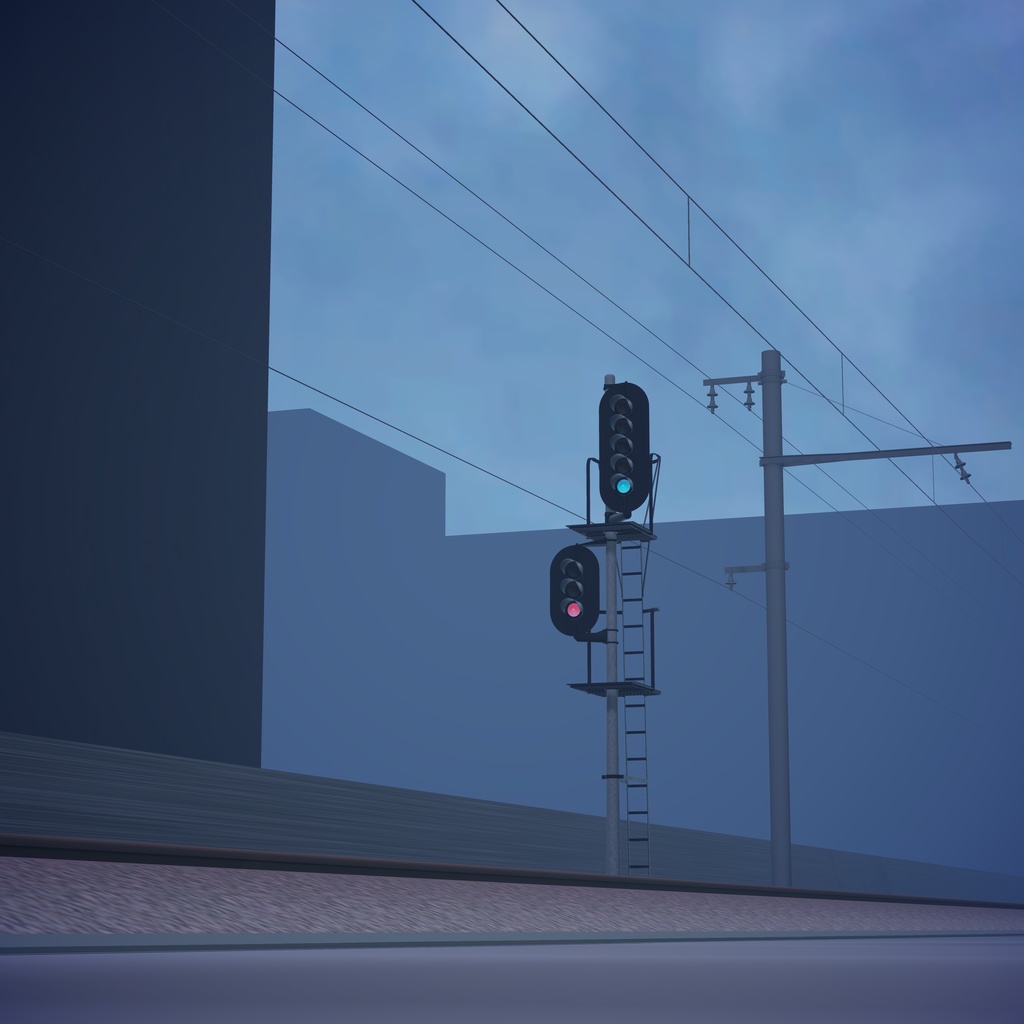 【3Dモデル】鉄道用信号機【無料あり】