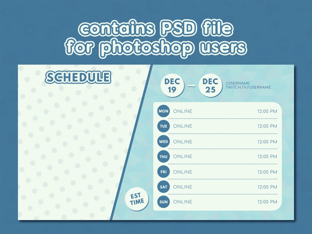 Polka Dot Twitch Schedule | Streamer Graphics | VTuber Graphics