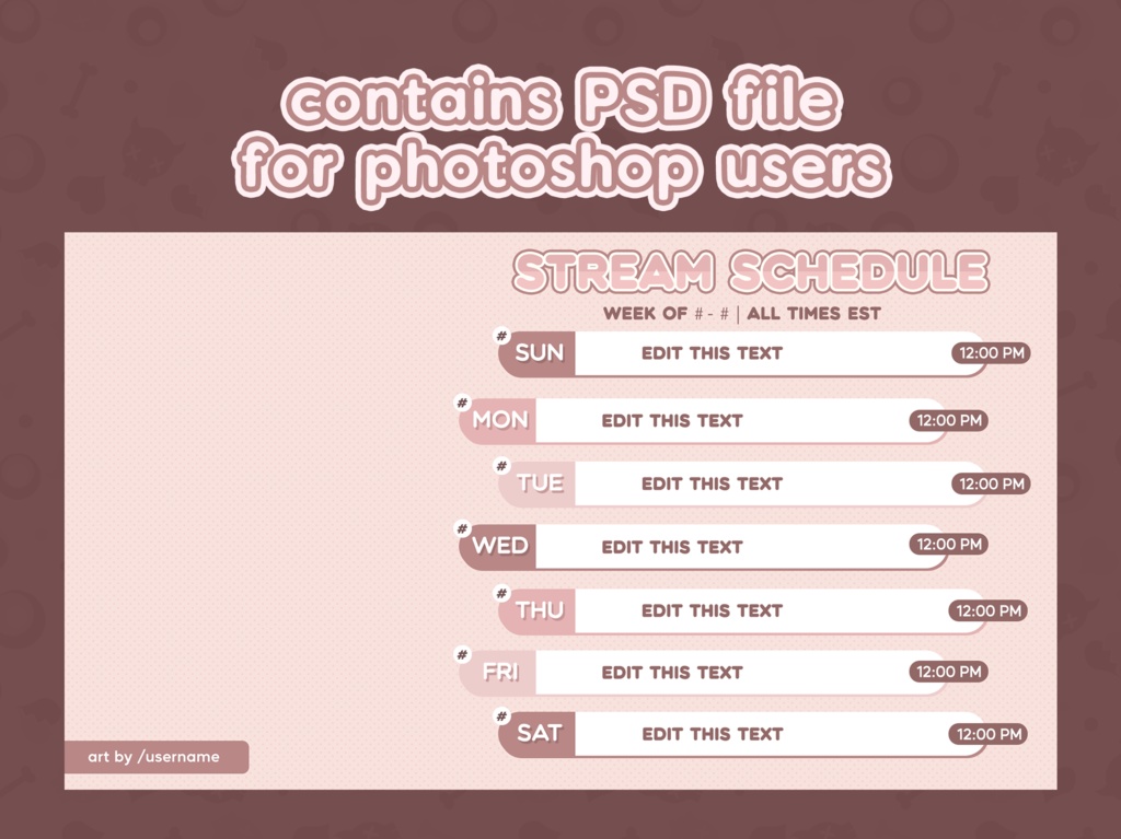 Neapolitan Twitch Schedule | Streamer Assets | VTuber Graphics