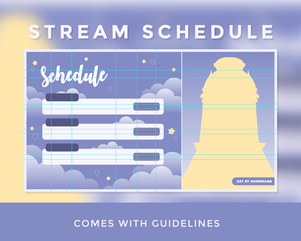 DREAM | Twitch Schedule Template | VTuber Graphics | Streamer Graphics | 3 - DAY