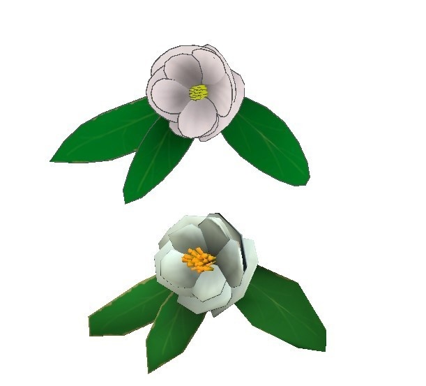 VRChat想定 椿の髪飾り 22年11月無料作品