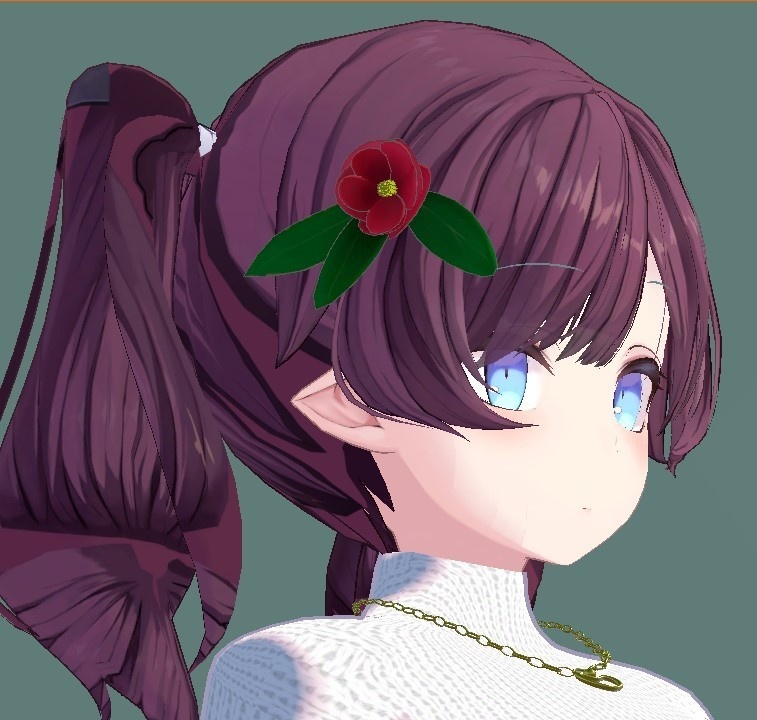 VRChat想定 椿の髪飾り 22年11月無料作品