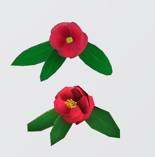 VRChat想定 椿の髪飾り 22年11月無料作品