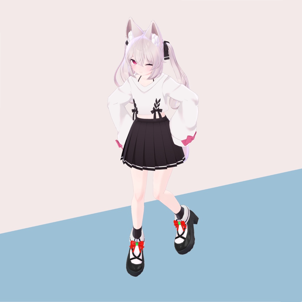 ゴシック風襟付き靴 6アバター対応3Dモデル