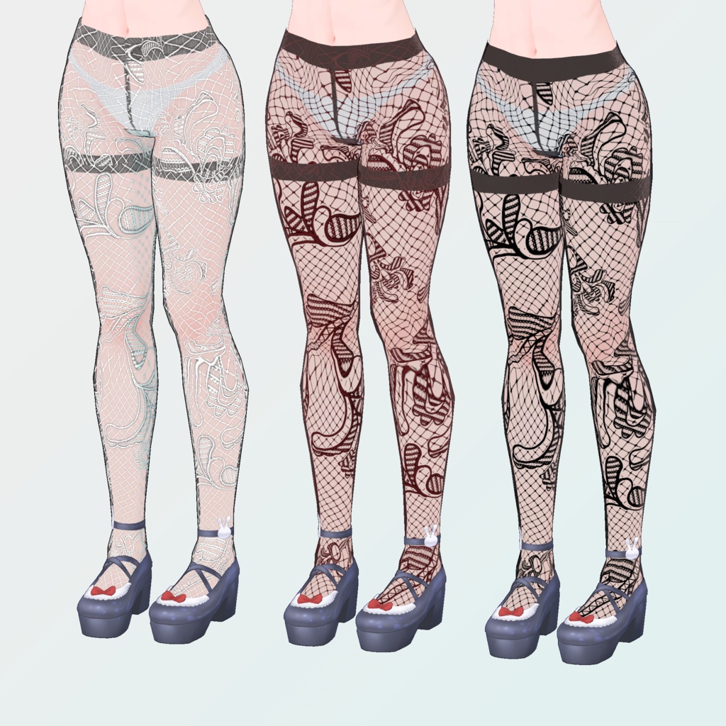 INABA対応タイツ(ストッキング)とニーソックス【VRChat想定3Dモデル】