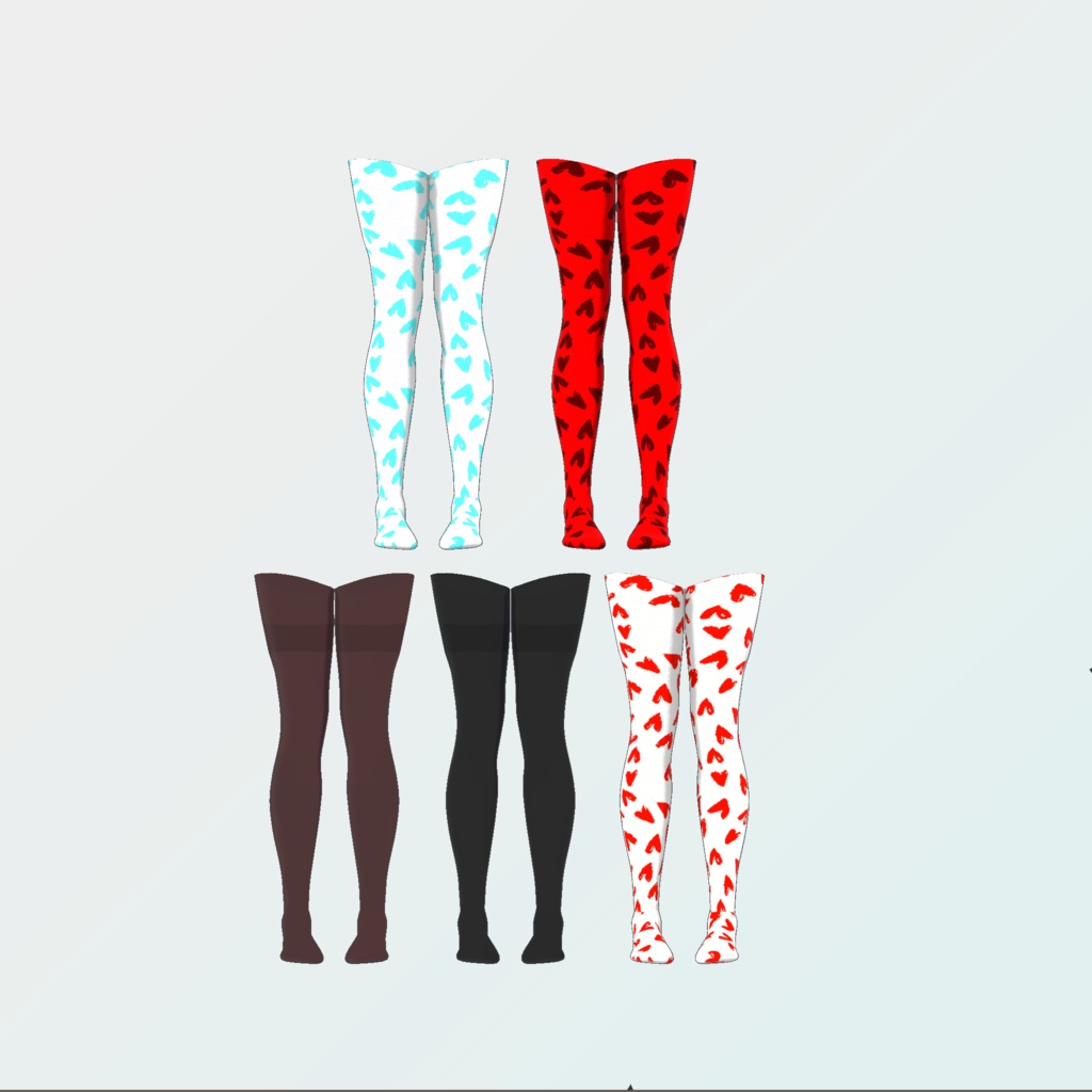 INABA対応タイツ(ストッキング)とニーソックス【VRChat想定3Dモデル】