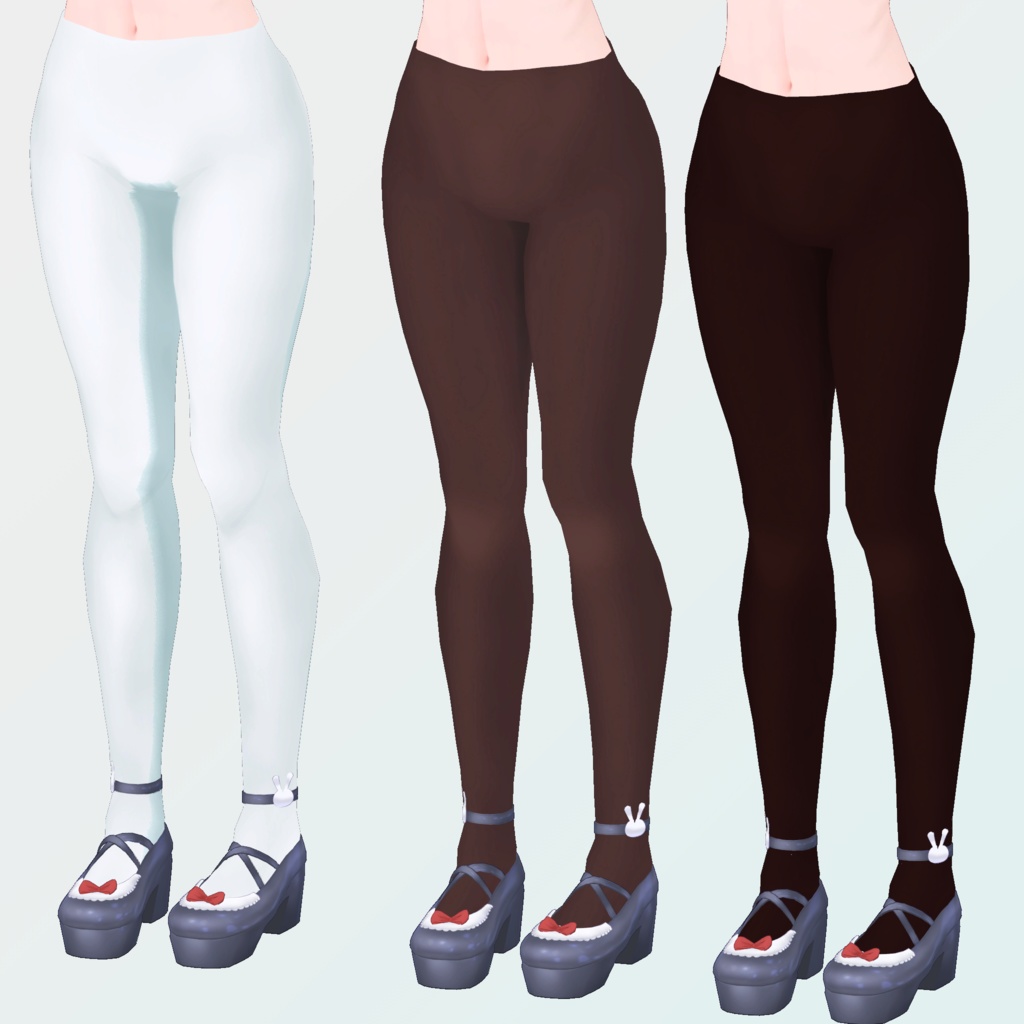 INABA対応タイツ(ストッキング)とニーソックス【VRChat想定3Dモデル】