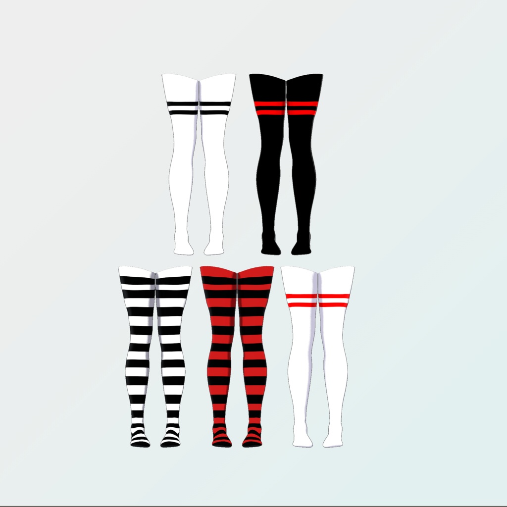INABA対応タイツ(ストッキング)とニーソックス【VRChat想定3Dモデル】