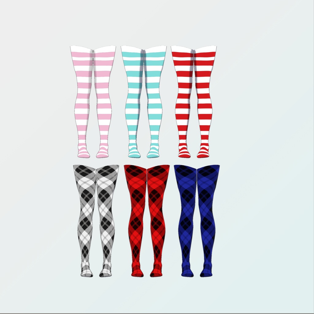 INABA対応タイツ(ストッキング)とニーソックス【VRChat想定3Dモデル】