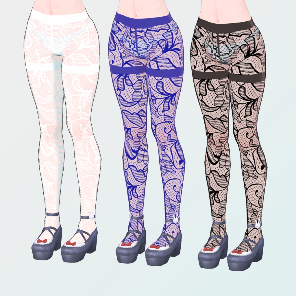 INABA対応タイツ(ストッキング)とニーソックス【VRChat想定3Dモデル】
