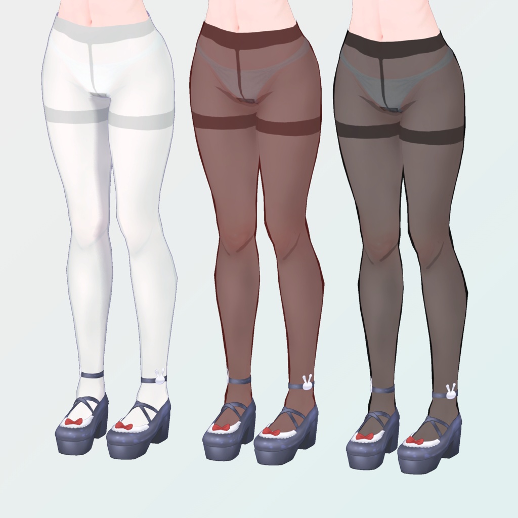 INABA対応タイツ(ストッキング)とニーソックス【VRChat想定3Dモデル】
