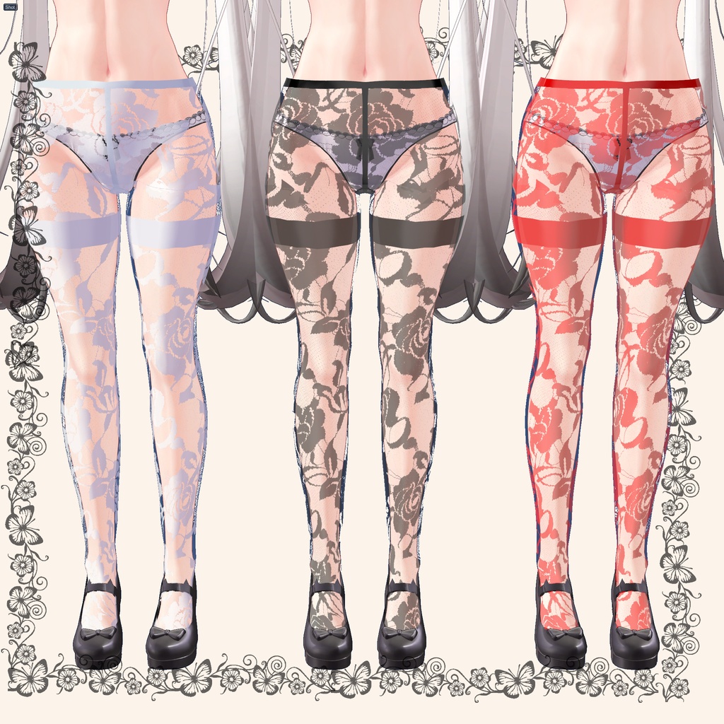 Maya対応ストッキングとニーソックスのセット