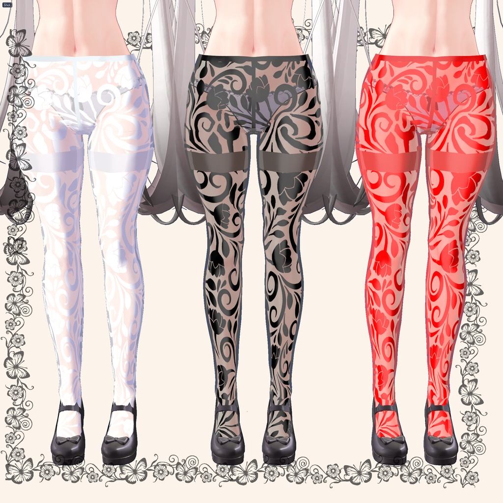 Maya対応ストッキングとニーソックスのセット